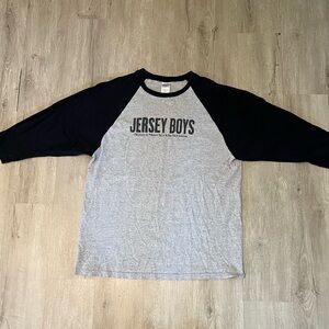 Vintage JERSEY BOYS 3/4 Sleeve Black and Gray Shirt